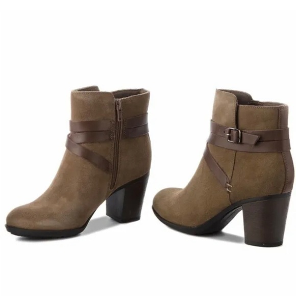 NEW Clarks Enfield Sari Olive Leather Suede Ankle Boots, Size UK 7D, US 9½M - Picture 12 of 16